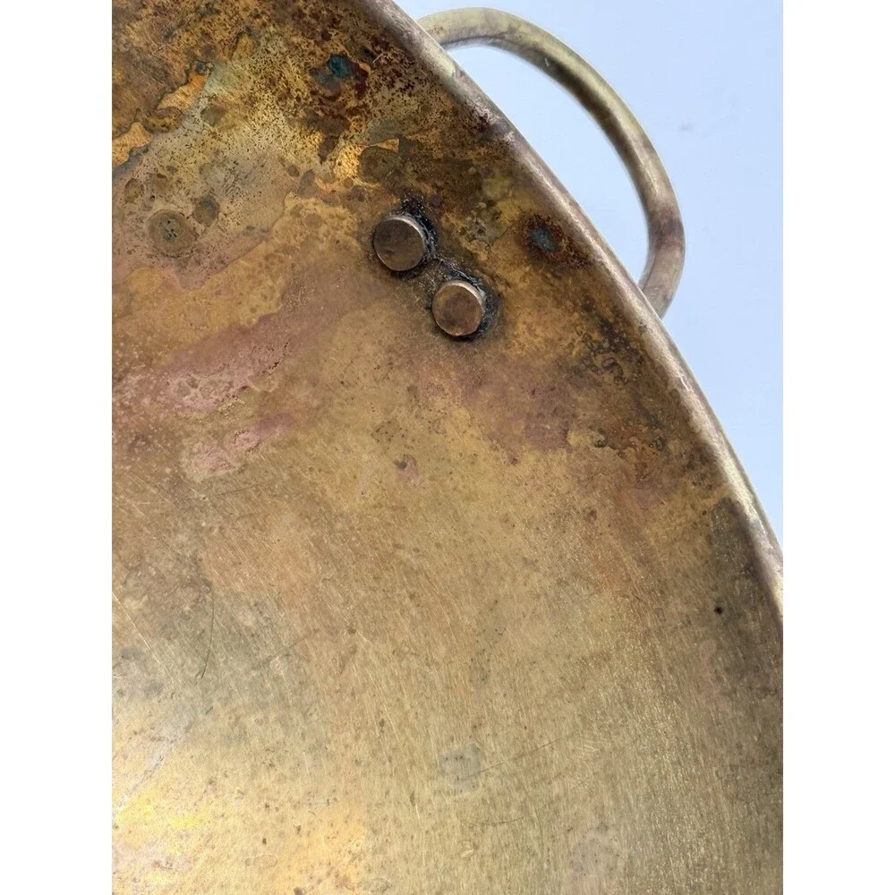 Vintage Small Brass Whisking Mixing Bowl w/ Hanging Handle